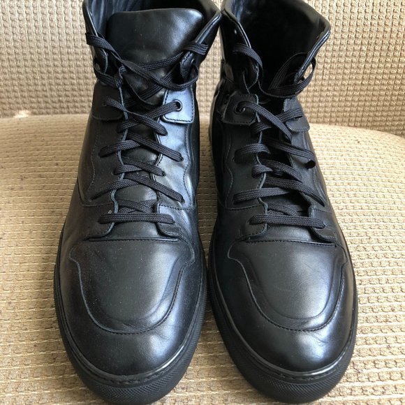 Balenciaga Men's Black Arena High Leather Boots. - Picture 1 of 13